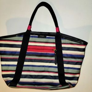 Fossil canvas beach bag